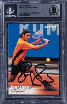 2003 NetPro #90 Roger Federer Signed Rookie Card - BGS Authentic Auto